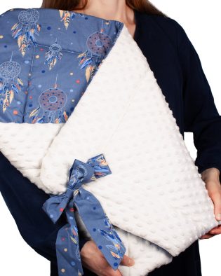 Rożek niemowlęcy bawełniany z Minky ŁAPACZE SNÓW