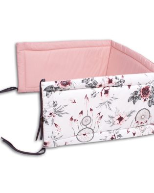 Ochraniacz na szczebelki 180x30 KWIATY BRUDNY RÓŻ