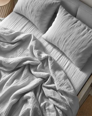 PaLulli® PREMIUM – Pościel muślinowa 155x220 + 80x80 cm – Szary