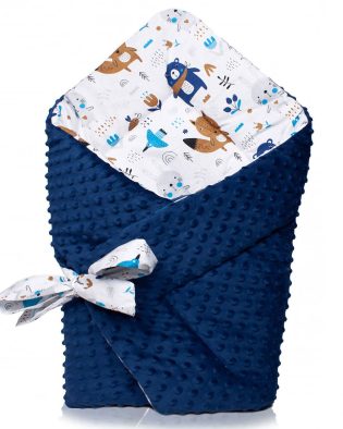 Rożek niemowlęcy bawełniany MISIE PRERIOWE GRANAT MINKY