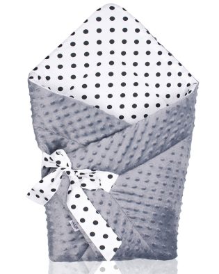 Rożek niemowlęcy bawełniany z Minky GROCHY