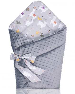 Rożek niemowlęcy bawełniany z Minky LAMA