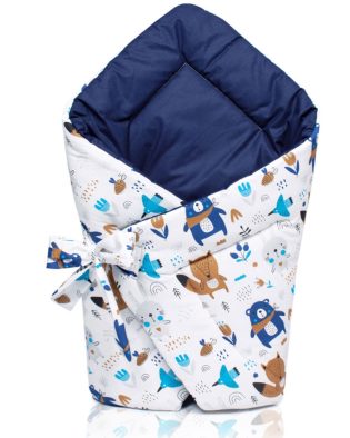 Rożek niemowlęcy bawełniany MISIE PRERIOWE GRANAT