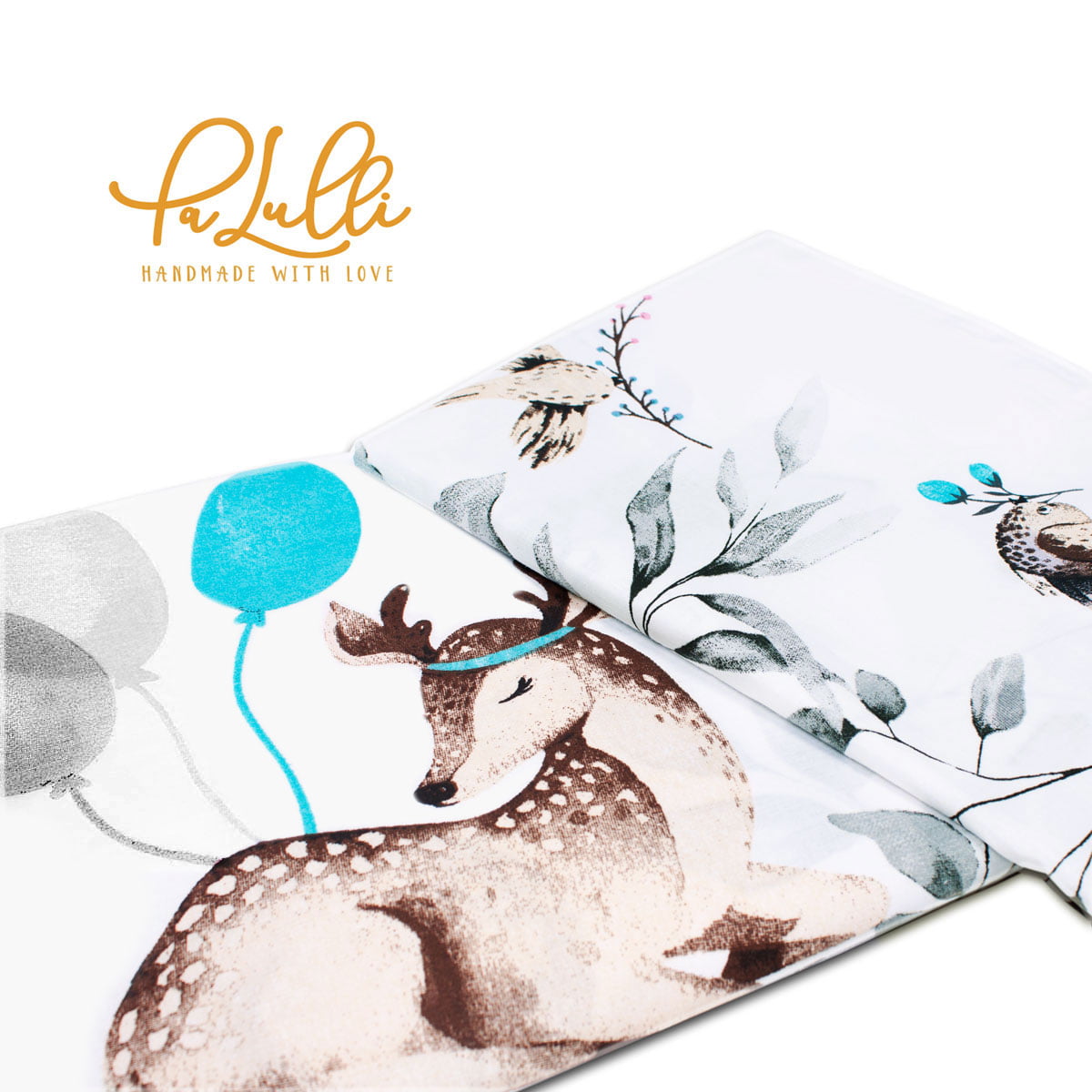 PALULLI Pościel dziecięca do łóżeczka 120×90 z poduszką 40×60 BAMBI SZARY - obrazek 3