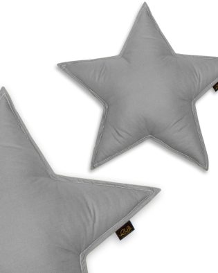 PODUSZKA GWIAZDKA BAWEŁNIANA - SZARY
